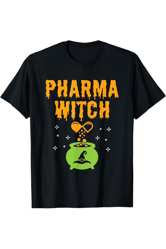 Pharmacist Halloween Women Pharmacy Tech Pharma Witch T-Shirt