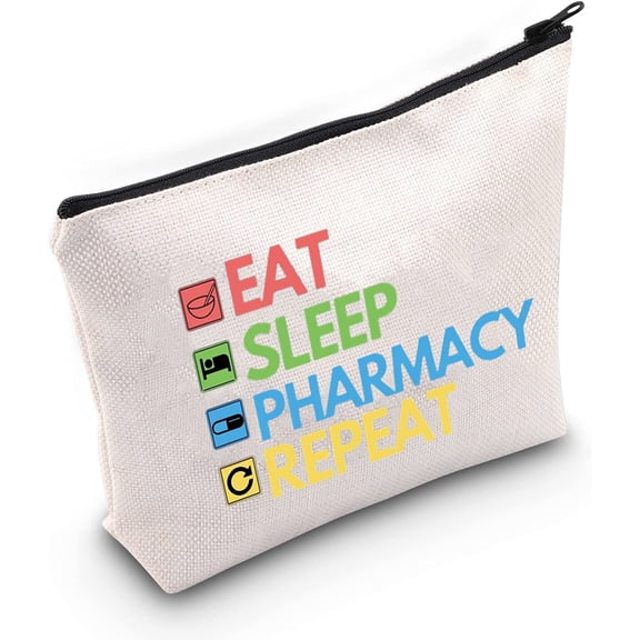 Pharmacist Makeup Bag Pharmacy Gift Eat Sleep Pharmacy Repeat Cosmetic Bag Nurse Nursing Gift Medical Graduation Gift