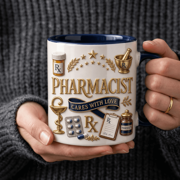 Pharmacist Mug Appreciation Gift for Pharmacy Staff, Rx Coffee Cup for Coworkers