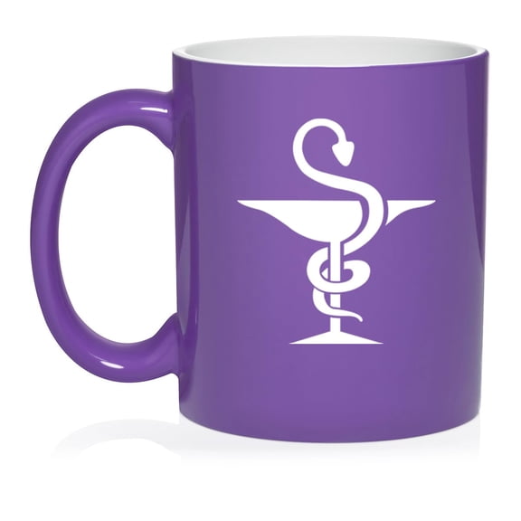 Pharmacist Pharmacy Ceramic Coffee Mug Tea Cup Gift for Her, Him, Friend, Coworker, Wife, Husband (11oz Purple)