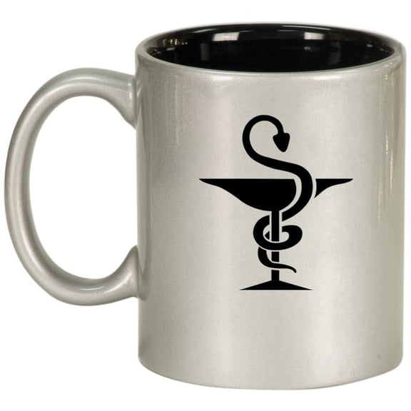 Pharmacist Pharmacy Ceramic Coffee Mug Tea Cup Gift for Her, Him, Friend, Coworker, Wife, Husband (11oz Silver)