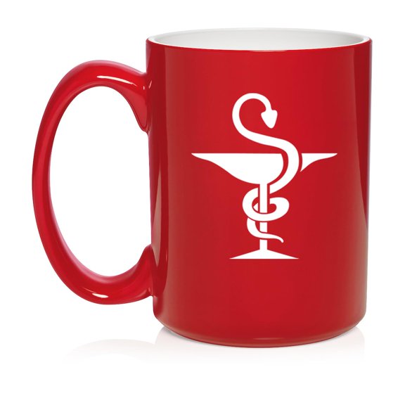 Pharmacist Pharmacy Ceramic Coffee Mug Tea Cup Gift for Her, Him, Friend, Coworker, Wife, Husband (15oz Red)