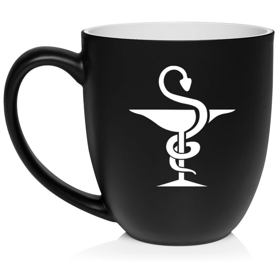 Pharmacist Pharmacy Ceramic Coffee Mug Tea Cup Gift for Her, Him, Friend, Coworker, Wife, Husband (16oz Matte Black)