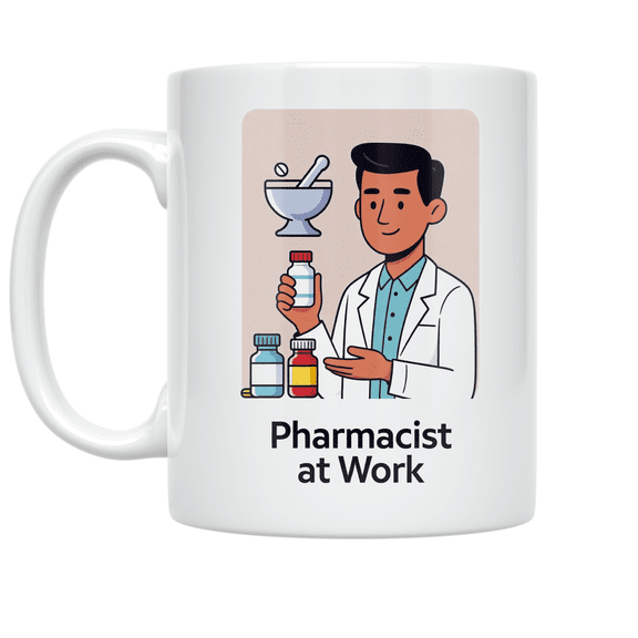 Pharmacist at Work Design - Pharmacy Staff - 11 oz Ceramic Coffee Mug