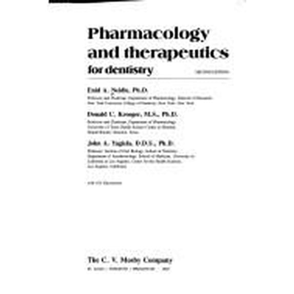 Pre-Owned Pharmacology and Therapeutics for Dentistry 9780801637438 /