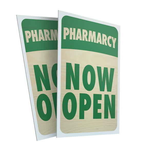 Pharmacy (2-PACK) 24" x 36" Plastic Signs | Sign Insert 4mm Corrugated Plastic Signs Storefront Window Poster