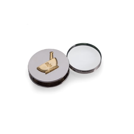"Pharmacy", Chrome Plated Paperweight & Fold Out Magnifier with 3X Magnification.