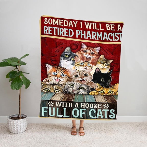 Pharmacy Cute Cats Family Someday I Will Be A Retired Pharmacist Cat Lovers Vintage Vertical Paper Poster No Frame Wall Art 16 x 24 Inch Poster