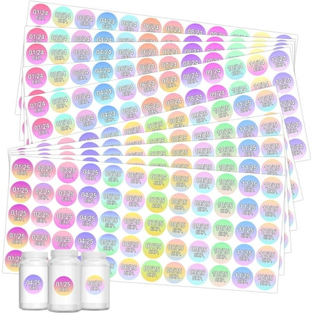 Pharmacy Expiration Dates Stickers 2024-2025 Expiration Date Stickers 1inch EXP Dates Labels Stickers for Inventory 600Pcs