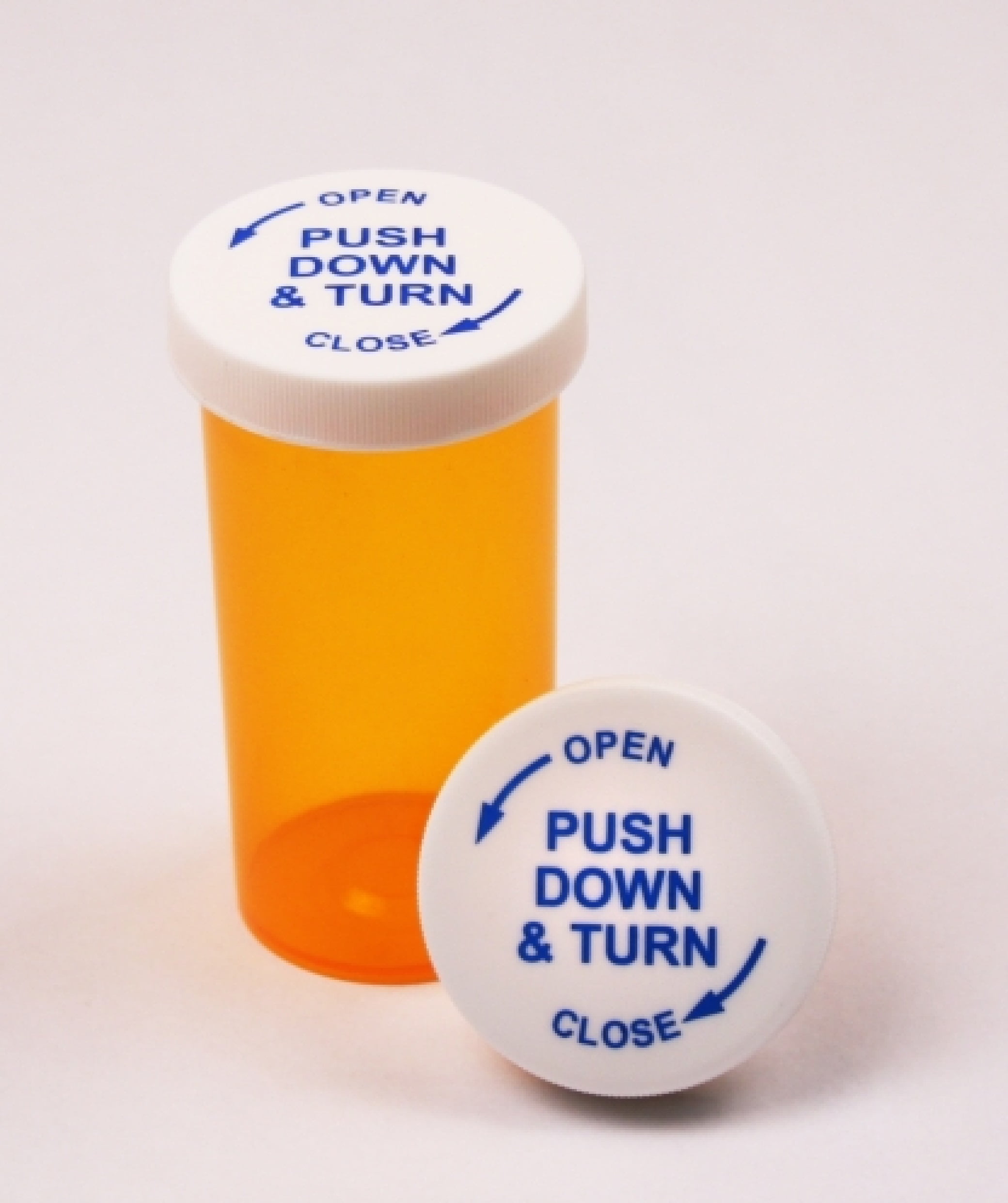 Pharmacy Prescription Vials, Amber Child Resistant Medicine Bottle, 16