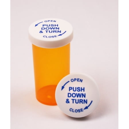 Pharmacy Prescription Vials, Amber Child Resistant Medicine Bottle, 16 Dram Push Down Caps, Caps Included, Pack of 270 (Pill Container, Pharmacy Bottle, Pharmacy Container) by Sponix BioRx