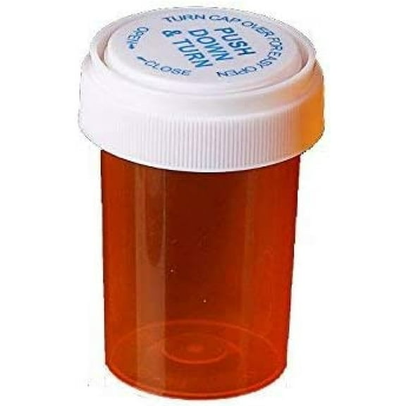 Pharmacy Prescription Vials, Amber Child Resistant Medicine Bottle, 20 Dram Reversible, Caps Included, Pack of 270 (Pill Container, Pharmacy Bottle, Pharmacy Container) by Sponix BioRx