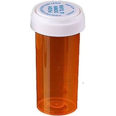 Pharmacy Prescription Vials, Amber Child Resistant Medicine Bottle, 40 Dram Reversible, Caps Included, Pack of 130 (Pill Container, Pharmacy Bottle, Pharmacy Container) by Sponix BioRx