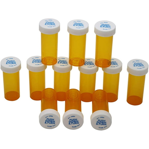 Pharmacy Prescription Vials, Amber Child Resistant Medicine Bottle, 6 Dram Push Down Caps, Caps Included, Pack of 650 (Pill Container, Pharmacy Bottle, Pharmacy Container) by Sponix BioRx