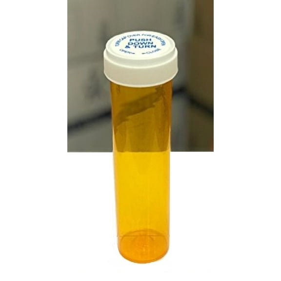 Pharmacy Prescription Vials, Amber Child Resistant Medicine Bottle, 60 Dram Reversible, Caps Included, Pack of 115 (Pill Container, Pharmacy Bottle, Pharmacy Container) by Sponix BioRx