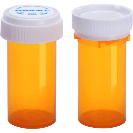 Pharmacy Prescription Vials, Amber Child Resistant Medicine Bottle, 8 Dram Reversible, Caps Included, Pack of 410 (Pill Container, Pharmacy Bottle, Pharmacy Container) by Sponix BioRx