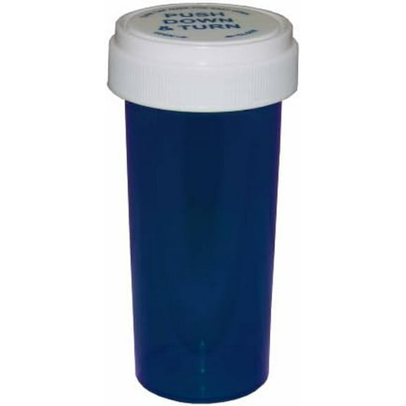 Pharmacy Prescription Vials, Blue Child Resistant Medicine Bottle, 13 Dram Reversible, Caps Included, Pack of 275 (Pill Container, Pharmacy Bottle, Pharmacy Container) by Sponix$$Other