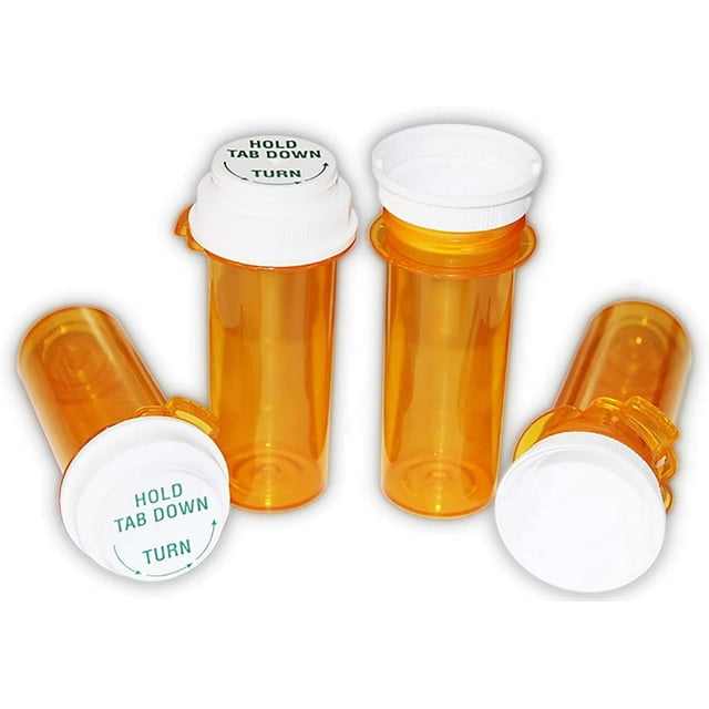 Pharmacy Prescription Vials Touch Down Amber 10 Dram Dual Purpose, Caps Included (Qty. 260
