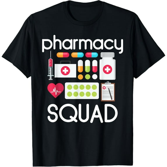 t-shirt Pharmacy Squad Tech Pharmacist Crew Drug Dealer T-ShirtMen and women can wear, black T-shirts, gifts. Age: M,L,XL 2XL, 3XL, 4XL