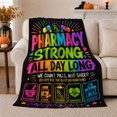 thumbnail image 1 of Pharmacy Strong Motivational Quote Pill Icons, Festive Holiday Scene, Warm Flannel Blanket for Living Room and Reading Nook, Art Lovers Christmas Gift, Festive Home Decor, 1 of 9