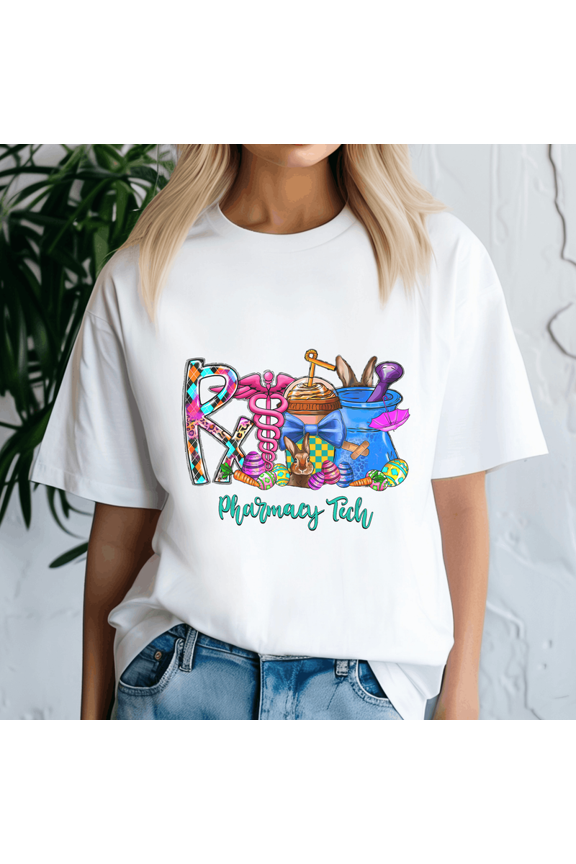 Pharmacy Tech Coffee Bunny Easter Day Pharmacist Technician, He is Rizzin,Easter Day Shirt, Happy Easter Day, Bunny Cute Tee,Jesus Easter TShirt