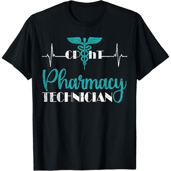 Pharmacy Technician CPhT Tech Heartbeat EKG Pharmacist Gift T-Shirt