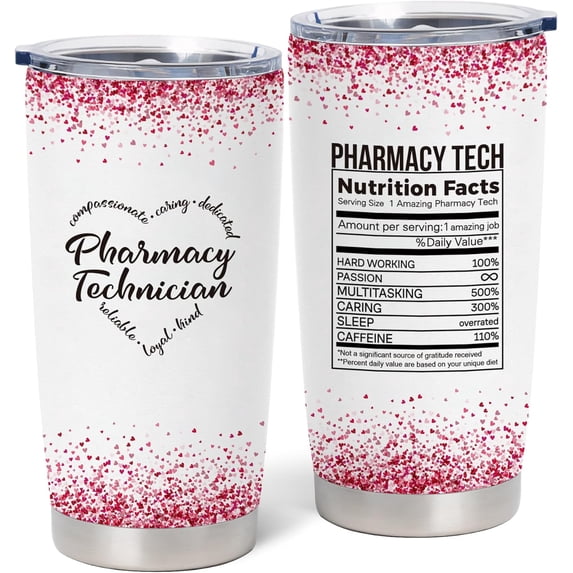 Pharmacy Technician Gifts for Women, Gifts for PT on Pharmacy Technician Day, National Pharmacy Week Gifts, PT Appreciation Gifts, PT Graduation Gifts, Christmas Gifts for Pharmacy Tech 20 oz Tumbler