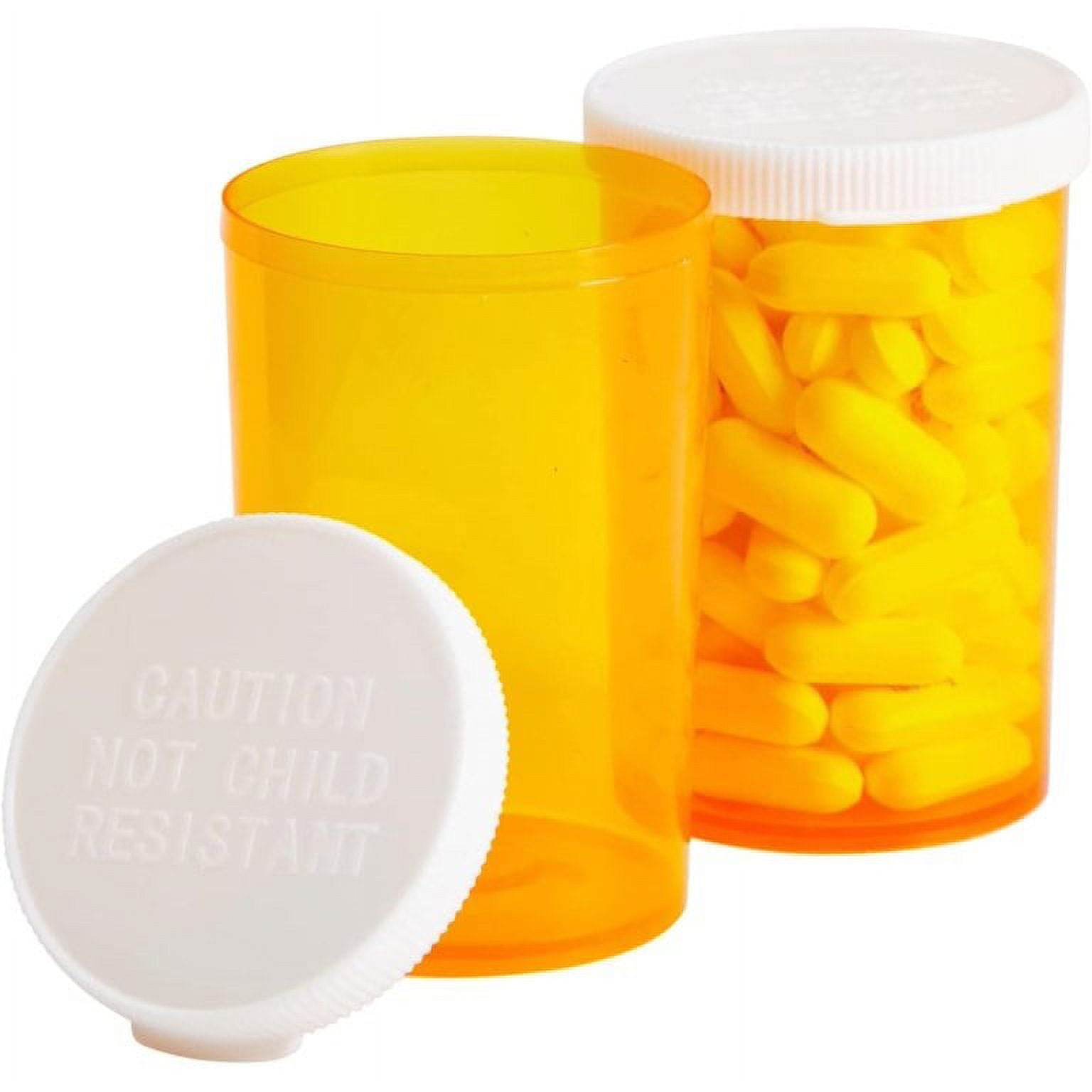 Pharmacy Vials 30 Dram AMBER (PACK OF 12) Snap Cap, Caps Included by