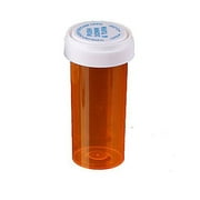 Pharmacy Vials, 30 Dram, Amber PACK OF 16 Reversible Cap Dual Purpose, Caps Included by Sponix BioRx