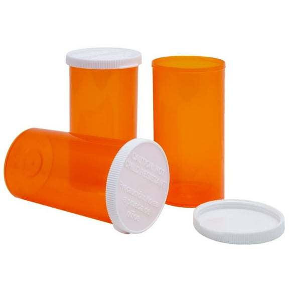 Pharmacy Vials 40 Dram AMBER (QTY. 190) Snap Cap, Caps Included by Sponix BioRx