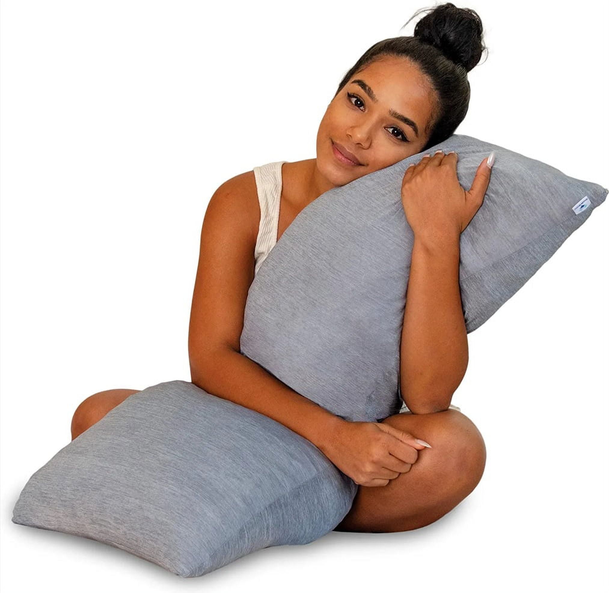 Pharmedoc Body Pillow Memory Foam Pillow Maternity and Pregnancy Pillows for Sleeping Side