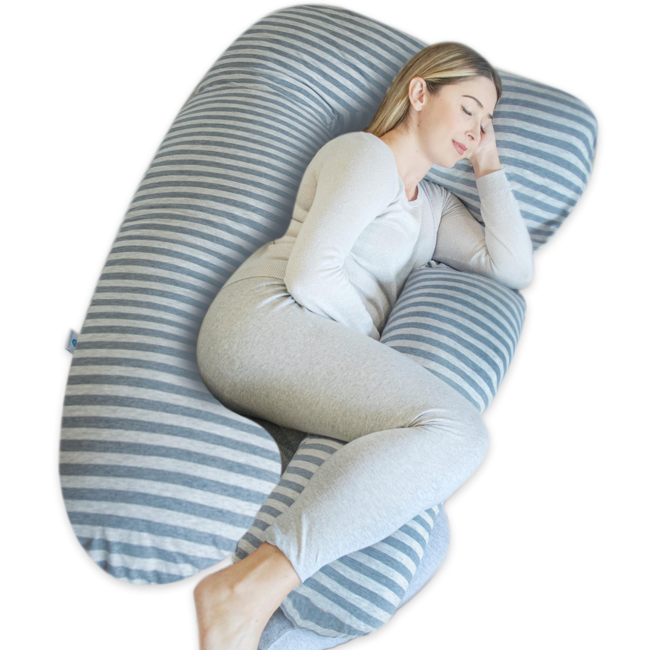 Pharmedoc Pregnancy Pillows, U-Shape Full Body Pillow – Jersey Cover ...