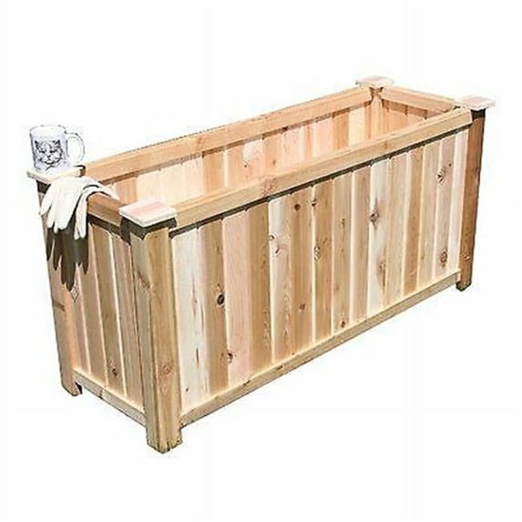 Tall Rectangular Cedar Planter #1548