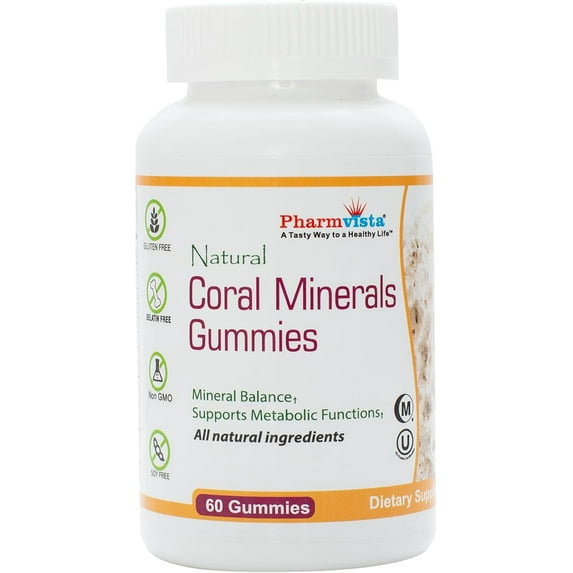 Pharmvista Coral Calcium Gummies for Adults & Kids – Vegan, Gluten-Free, with D3, 60 Count, Immunity Support