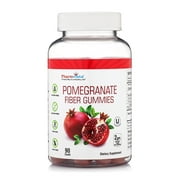 Pharmvista Pomegranate Gummies with Magnesium, High Fiber Vegan Dietary Supplement, Gluten-Free, Healthy Gummies, 90 Count