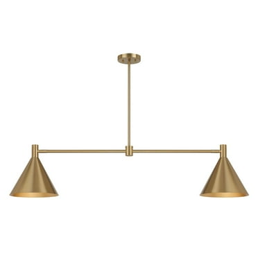 Pharos 2-Light Linear Chandelier in Noble Brass by Breegan Jane