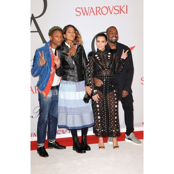 Pharrell Williams, Helen Lasichanh, Kim Kardashian West, Kanye West At Arrivals For 2015 Cfda Fashion Awards - Part 2, Alice Tully Hall At Lincoln Center, New York, Ny June 1, 2015. Photo By Kristin