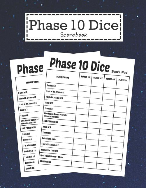 Phase 10 Dice Scorebook Phase Ten Card Game (Paperback)