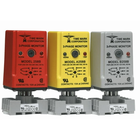 Phase Monitoring Relay, 480 VAC, SPDT, 10A, 8-Pin Octal Plug-in