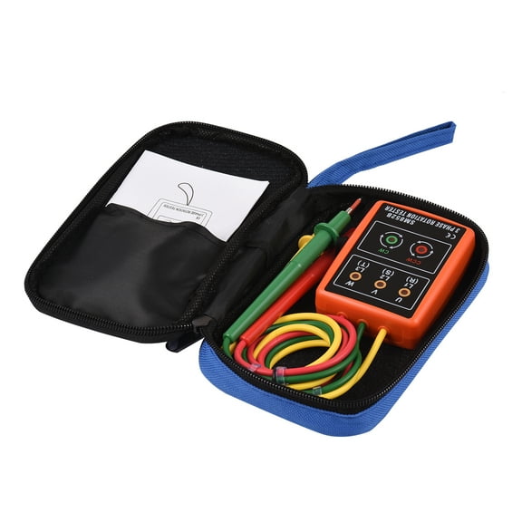 Phase-order Phase Tester Portable 3 Phase Rotation Tester Phase-sequence Meter Phase-order Indicator With LED Buzzer 60V~600VAC Phase Sequence Checker