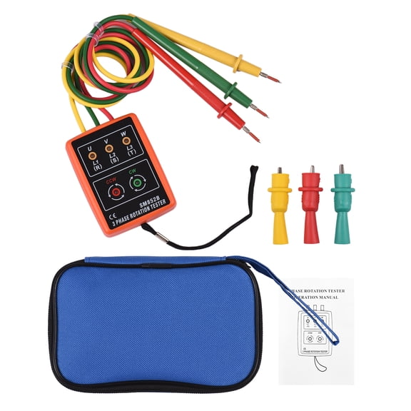 Phase testing instrument,3 Rotation Tester With Led Buzzer Rotation Tester Meter Buzzer Sequence Checker Tester Portable 3 Portable 3 Rotation Led Buzzer Sequence Meter Indicator With Siuke