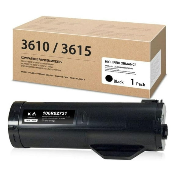 Phaser 3610 Workcentre 3615 Black Toner Cartridge - 106R02731 1 Pack Extra Capacity 106R02731 Toner Replacement for Phaser 3610 WorkCentre 3615 DocuPrint M455 Printer
