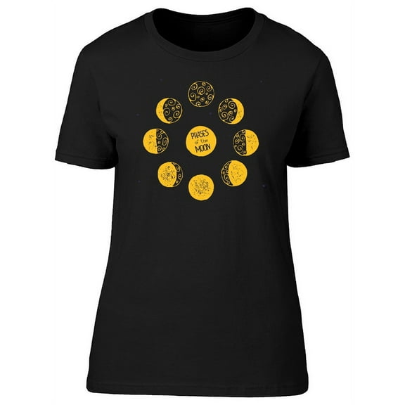Phases Of The Moon, Vintage T-Shirt Women -Image by Shutterstock, Female Medium