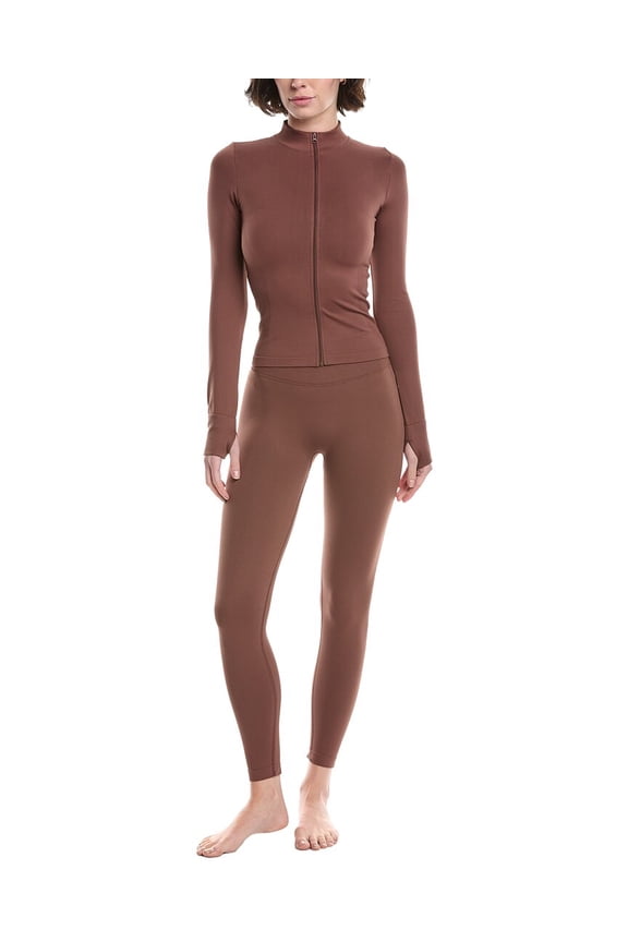 womens 2pc Top & Legging Set, XS/S, Brown