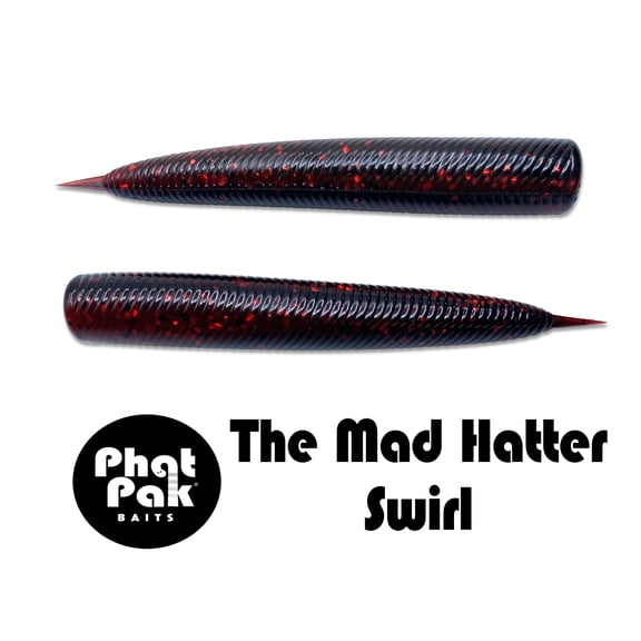 Phat Pak Baits - Lil' Bat Ned Rig TRD Z-Man Style Floating Bass Fishing Lure Soft Plastic 30ct 2.8 - The Mad Hatter - Swirl