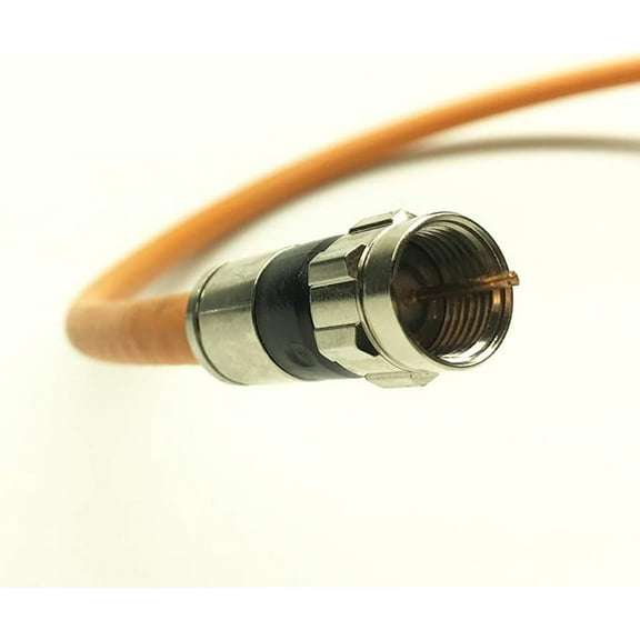 Phat Satellite Direct Burial 3Ghz RG-6 Coaxial Cable 18Awg Gel Coat Braid Nickel Plated Brass Connectors Underground Coax Cable Internet Satellite Hd Ota Antenna Assembled In Usa ( 5 feet, Orange)