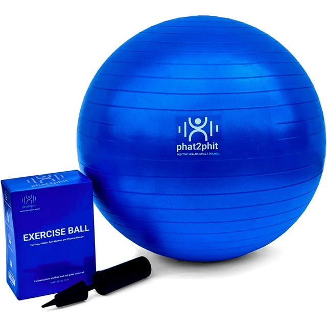 Phat2Phit Pilates, Large 26 inch, Exercise, Yoga Ball. Large Gym Grade Birthing Ball for