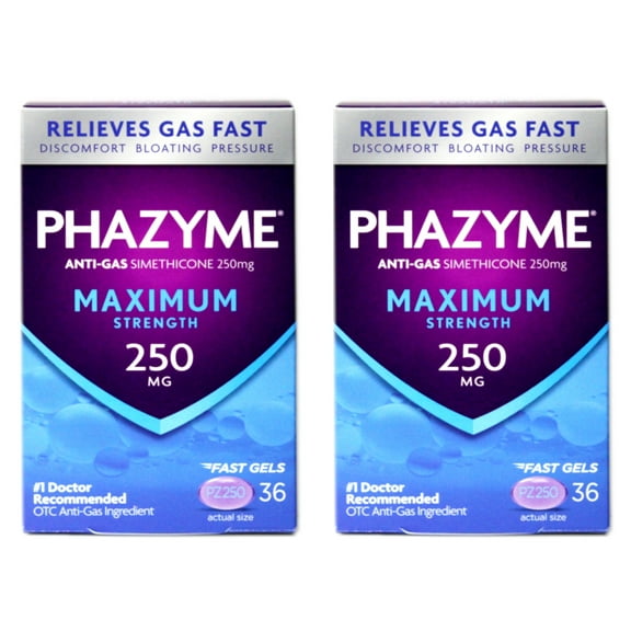 Phazyme Maximum Strength Softgels, 36 ea (Pack of 2)