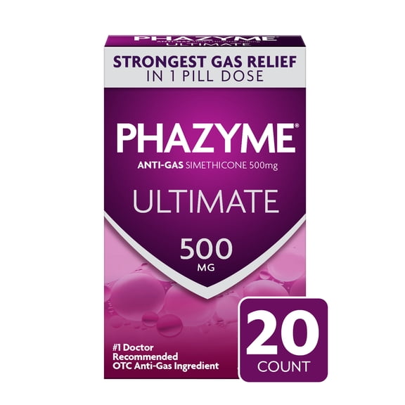 Phazyme Ultimate Gas & Bloating Relief, Gas Relief Works in Minutes, 20 Fast Softgels