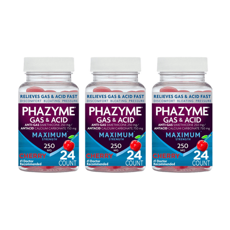 Phazyme Ultra Strength Anti-Gas & Softgels, Ultra Strength 250 mg, 24 Count (Pack - 3)